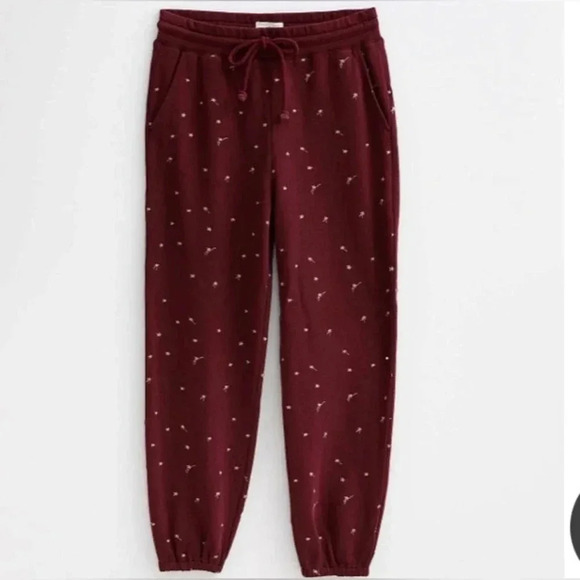 Lou & Grey Women’s Maroon Shooting Star Terry Sweat Jogger Pants Size XS - Picture 1 of 7
